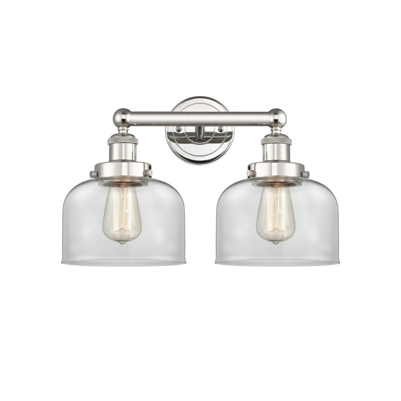 Éclairage pour meuble-lavabo à 2 lumières à intensité variable Arlester, Transparent, Nickel poli