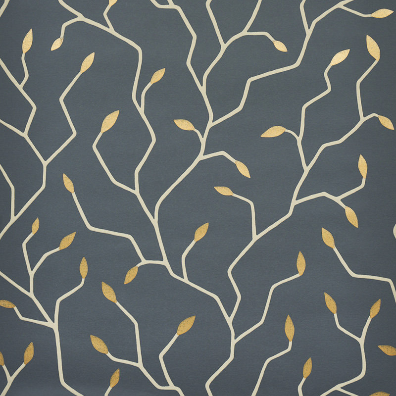 Cymbeline Wallpaper, Charcoal/Gold