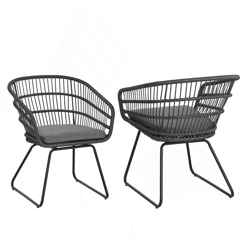 CHAISE, 2PCS avec 2 coussins, gris