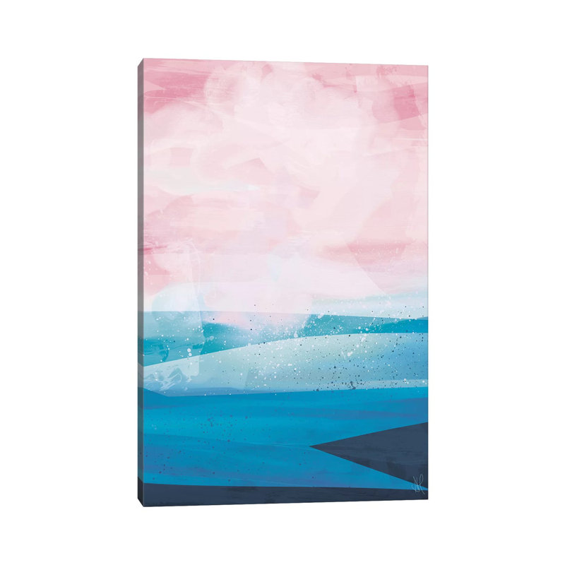 Pink Blue Sea by Dan Hobday - Wrapped Canvas Painting, 66.04 cm H x 45.72 cm W x 1.91 cm D