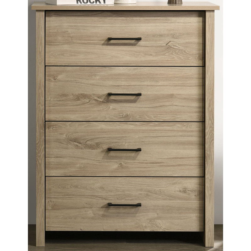 Commode 4 tiroirs Seraphiel, Chêne clair