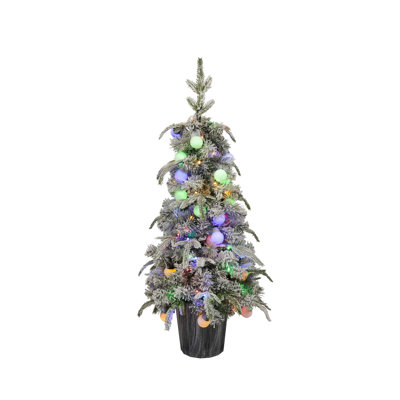 Ensemble de 2 sapins de Noël candy illuminés, arbre artificiel 3 pi avec lumières blanc chaud