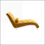 Chaise longue en velours capitonné capitonné avec coussin | Structure en bois robuste | Velours moutarde-1065734290