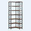 Bibliothèque de coin 79,53 "à 7 niveaux en brun rustique, bibliothèque en bois et métal-1898832671
