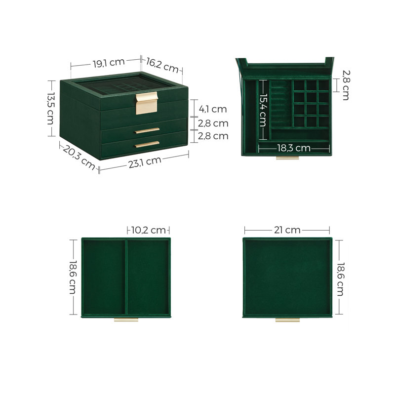 Betzy Jewellery Box +, Forest Green