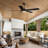 60" Modern Matte Black Ceiling Fan With Lights And Remote, 6-Speed Reversible DC Motor, High Airflow, Dimmable LED And 1/4/8H Timer
