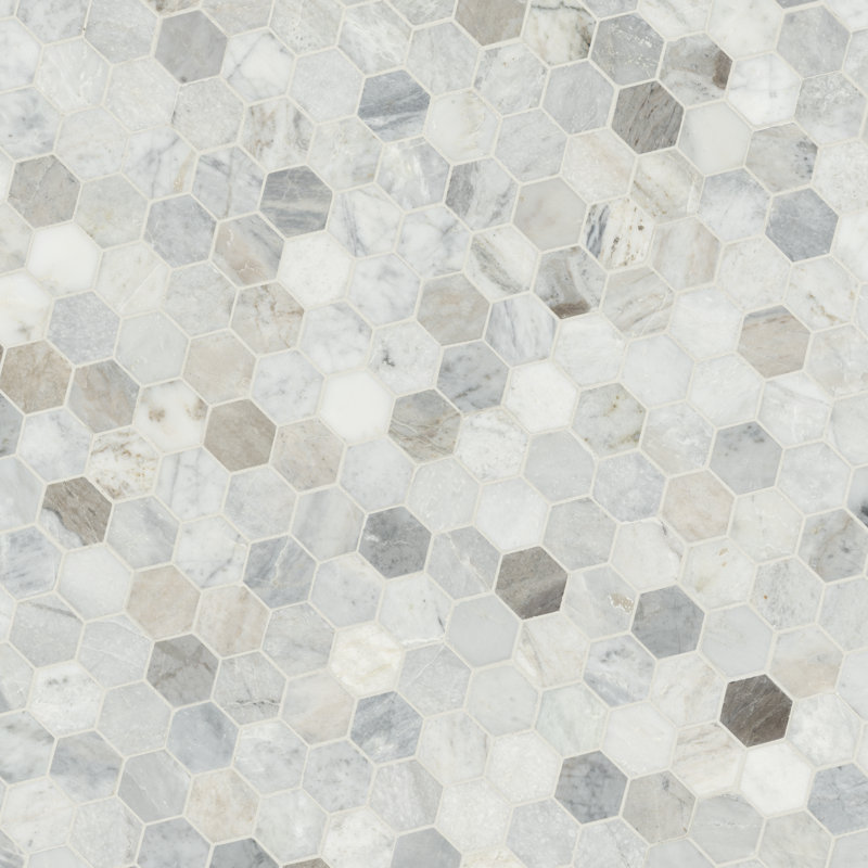 Terra Bella Hexagon 12 in. x 12 in. Honed Marble Mosaic Floor and Wall Tile