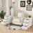 End Table with 3 Drawers, Corner Table with 2 Open Shelves, Tall Side Table for Bedroom and Corner