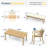 6-Person Outdoor Dining Set with Cushions, 6-Piece Acacia Wood Patio Dining Set with Bench and 69" Rectangular Table