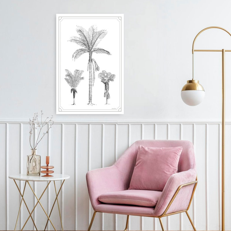 Palmier trio abstrait palmier art côtier tropical, H 24 po x l 16 po