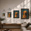 Golden Labrador Portrait Modern - Framed Print-1808847200-1808847207
