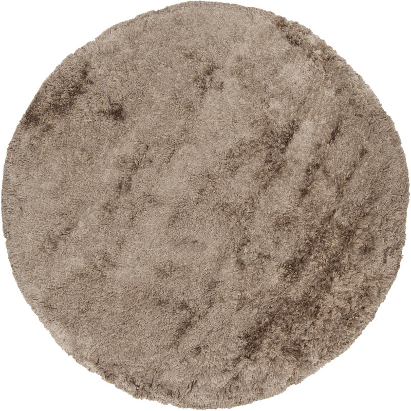 Celecot Hand Loomed Area Rug in Taupe, Round 7'9"