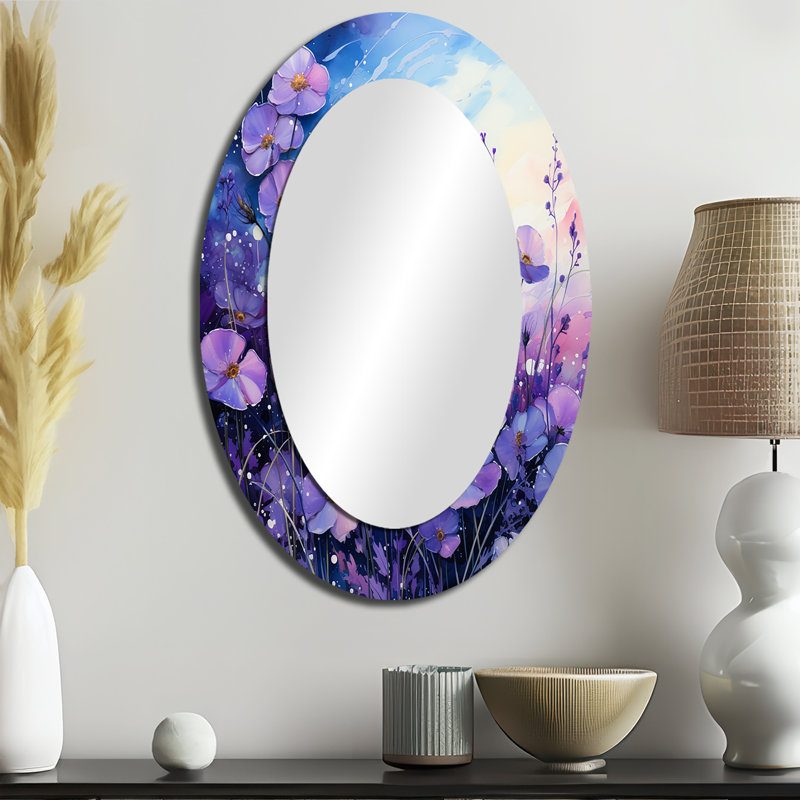 Kitterman - Miroir floral en métal, 36 po x 24 po