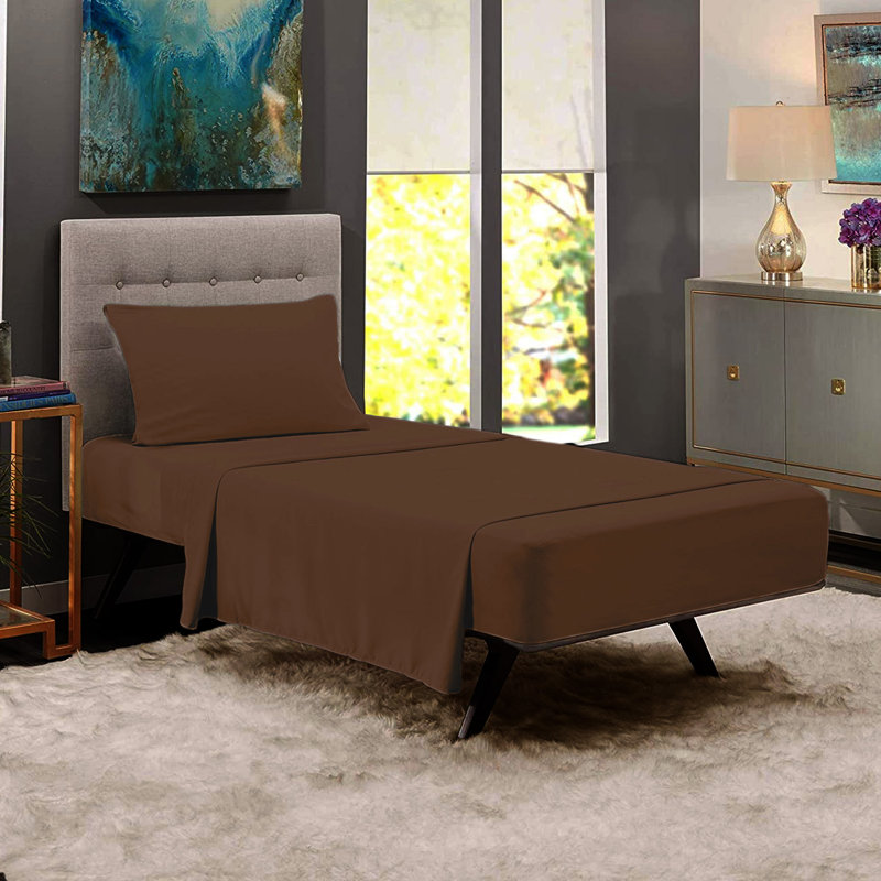 Ensemble de draps en micro-fibre, Chocolat