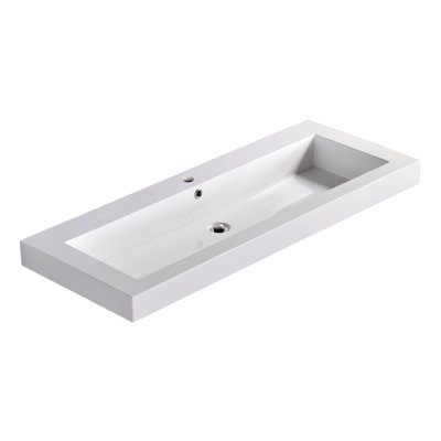 Lavabo de salle de bain rectangulaire encastré en acrylique avec trop-plein 48 "Dowell