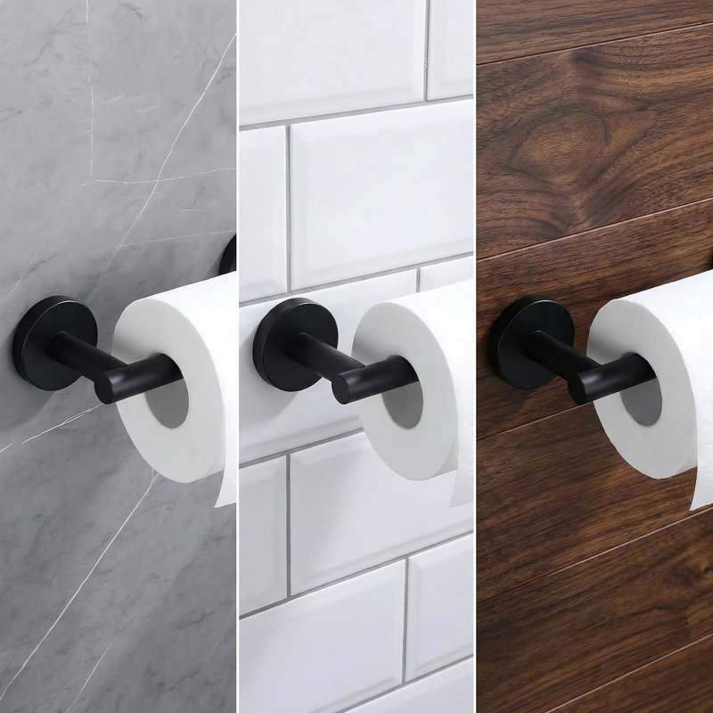 Porte-papier hygiénique mural double, Noir mat