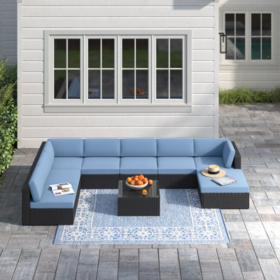 Canapé modulaire en osier pour patio