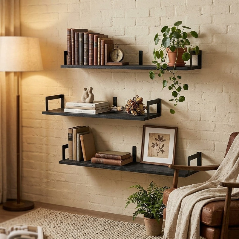3 Piece Wood Floating Shelf