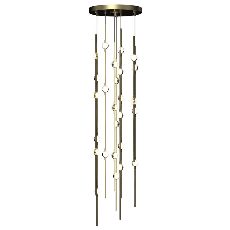 Constellation® 26 - Light LED Pendant, 3000K, Clear/Satin Brass, 277 V
