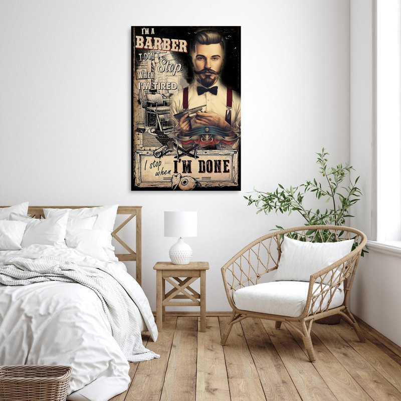 Lisvette " Man I'm A Barber ", 14" H x 11" W x 1.25" D