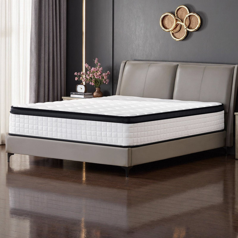 Très grand matelas hybride - mousse à mémoire de forme de 12 po et ressorts ensachés pour soulager la pression, soutenir la colonne vertébrale, améliorer les bords et isoler les mouvements