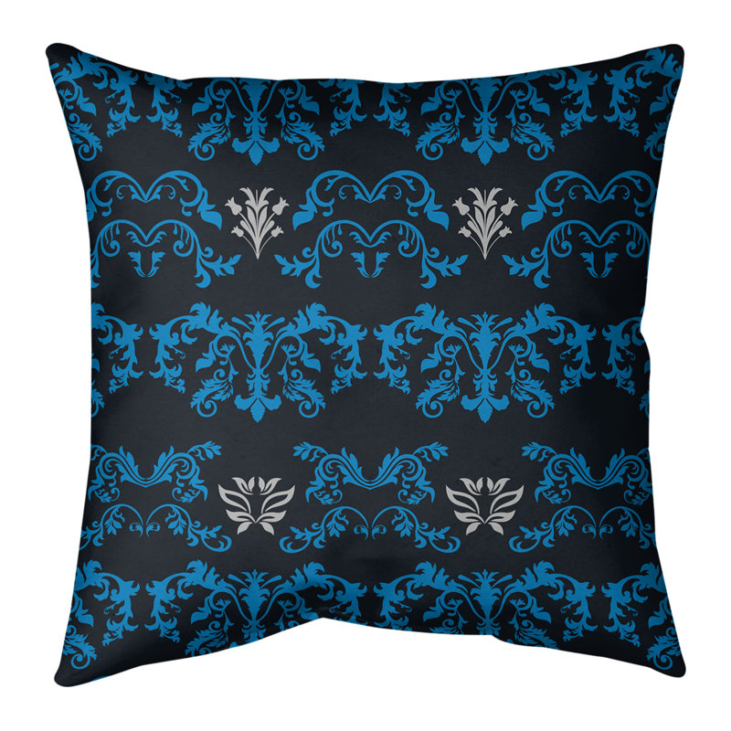 Housse et insert de coussin carré Carolina Football Baroque, 16 po x 1 po, Vert / bleu Carolina / argent