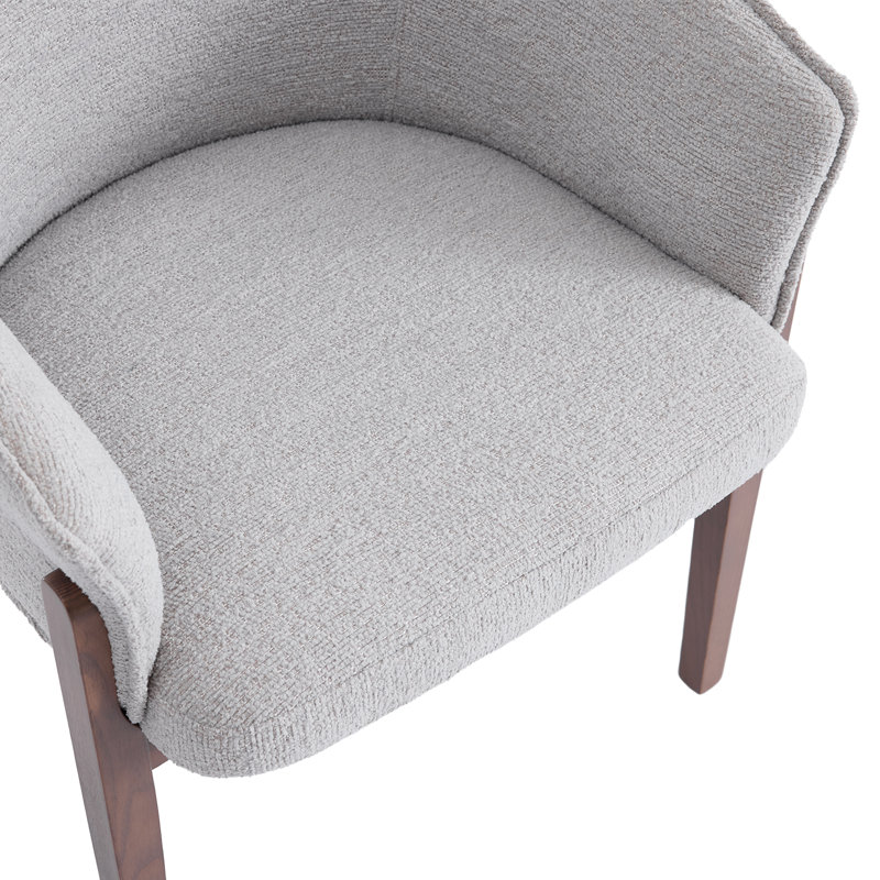 Lucent Walnut Effect Ash Wooden Frame Dining Chair, Grey