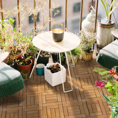 30cm L x 30cm W Interlocking Wood Deck Tile