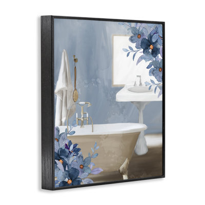 Giclée de salle de bain à motif floral pour salle de bain, design par Kim Allen