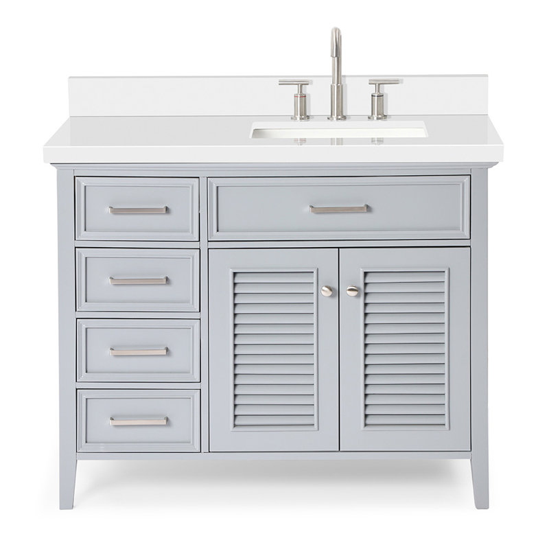 Ensemble de meuble-lavabo simple 43 po Bodhin, gris