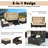 6 Pieces Patio Furniture Set Daybed with Retractable Canopy and Adjustable Backrest-1560247837