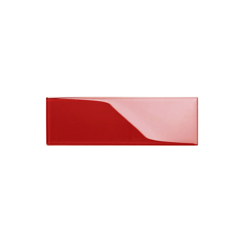 Glass Subway 4" x 12" Wall Tile, Ruby Red