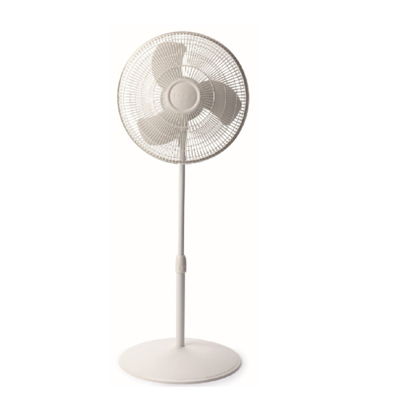 Lasko 16-Inch White Adjustable Oscillating Floor Fan