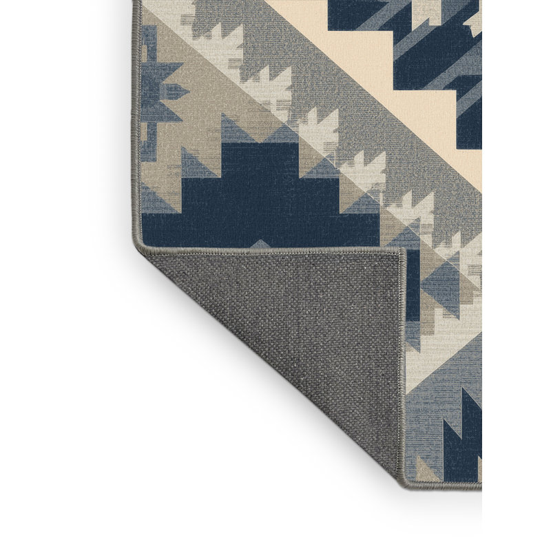 Tapis gris moelleux doux à motif de blocs d'inspiration mondiale Teterboro, 2x4