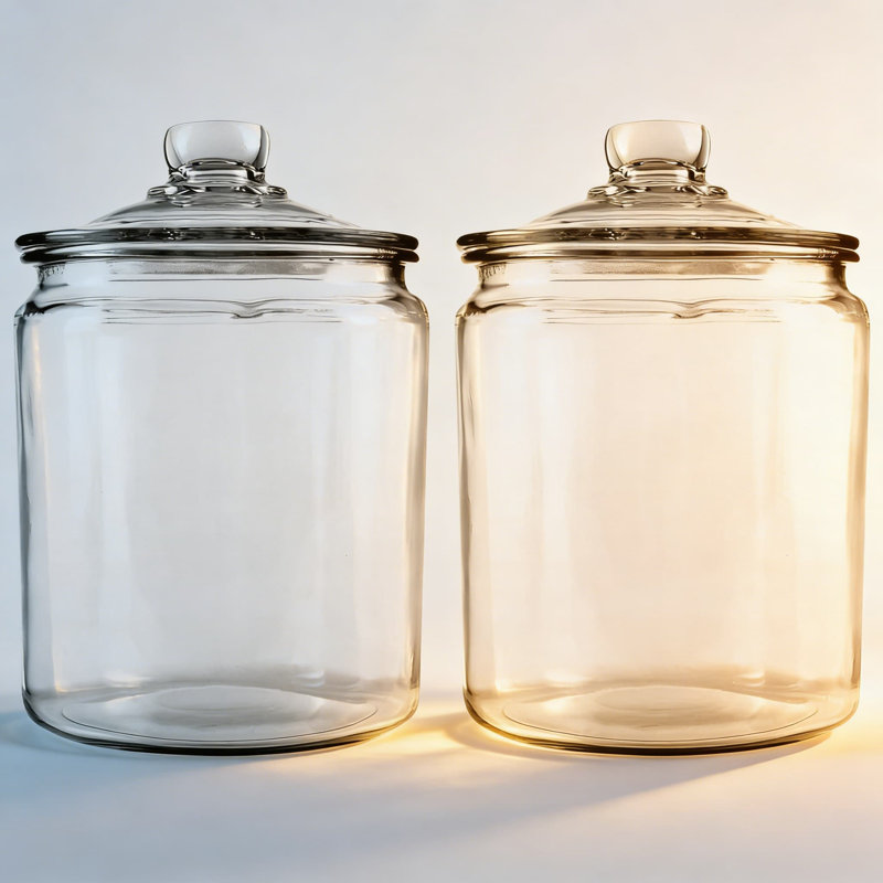 Bocaux en verre d'un demi-gallon avec couvercles, ensemble de 2 contenants de rangement à large ouverture pour les aliments secs en vrac, les bonbons, les biscuits, la farine, et plus encore