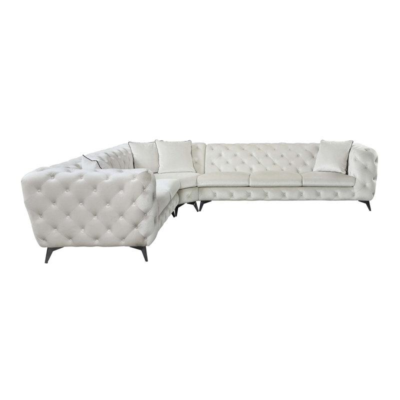 Atronia Fabric Sectional Sofa W/4 Pillows
