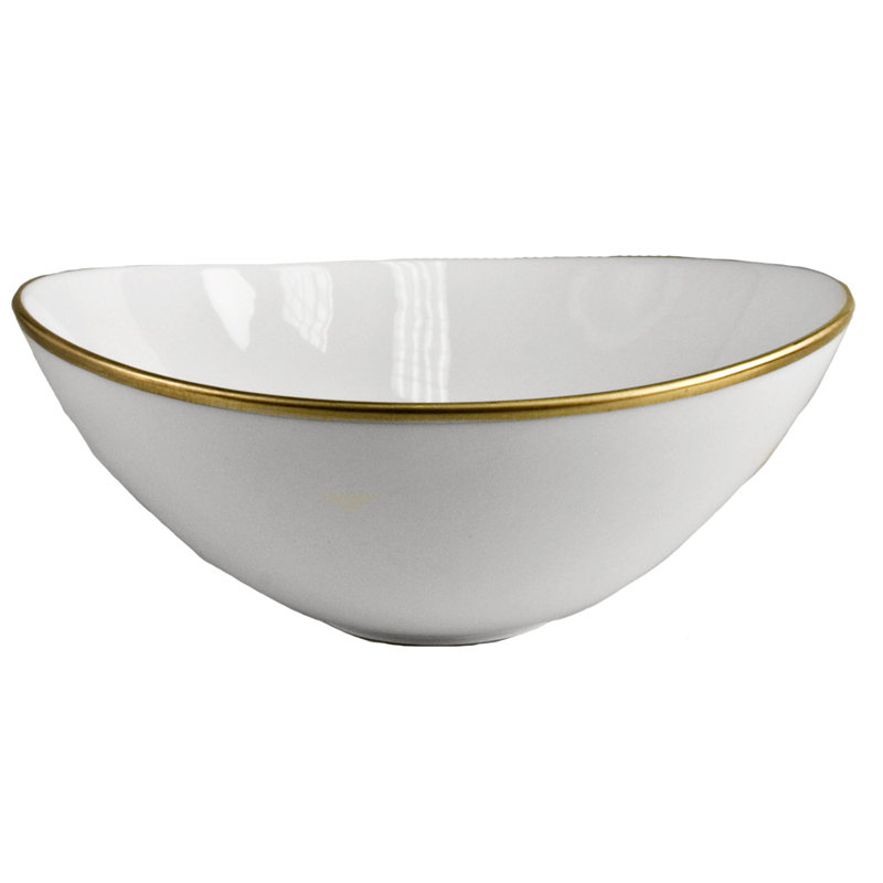 Simply Elegant Porcelain Cereal Bowl, Gold