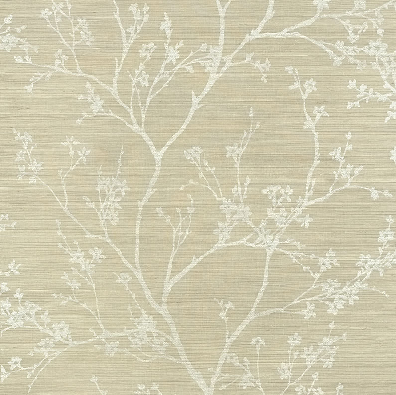 Twiggy Sisal Wallpaper, Fog