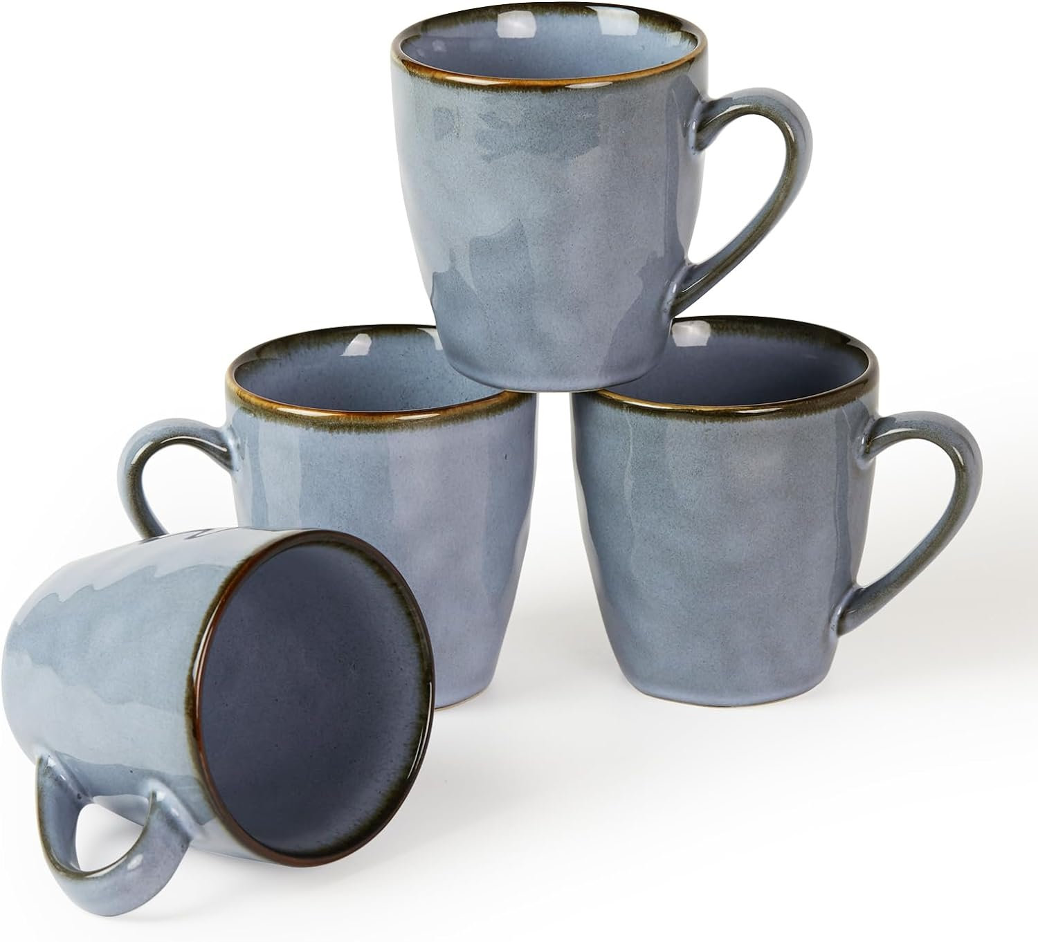 Leny Round Stoneware Mug, Blue