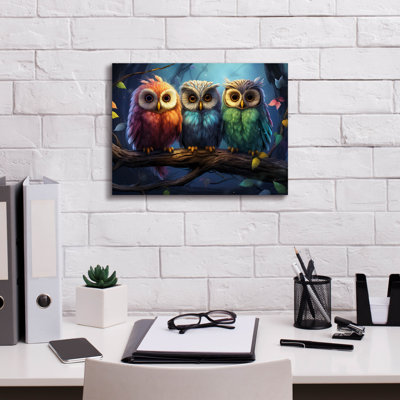 Birds On Branches 9' by Momart Canvas Wall Art, 16" x 12"