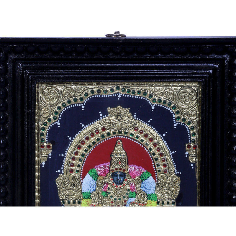 Déesse Padmavati Tanjore, peinture | Couleurs traditionnelles avec or 24 carats | Structure en bois de teck | Fait à la main