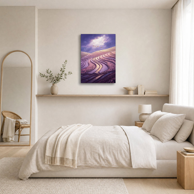 Art mural sur toile mauve, H 30 po x l 20 po