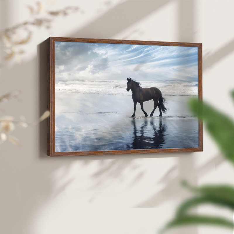 Horse Motion VI - Reproduction encadrée - réarmable, H 16 po x l 20 po, Noyer