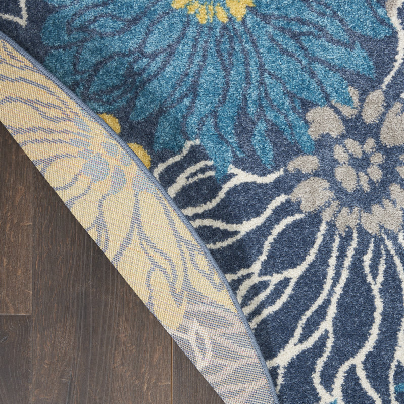 Lahoma Floral Indoor Rug, Round 8'