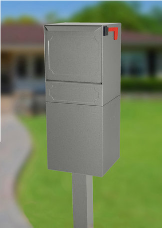 Steel Package Drop with Newspaper Compartment, Gray, Do not include