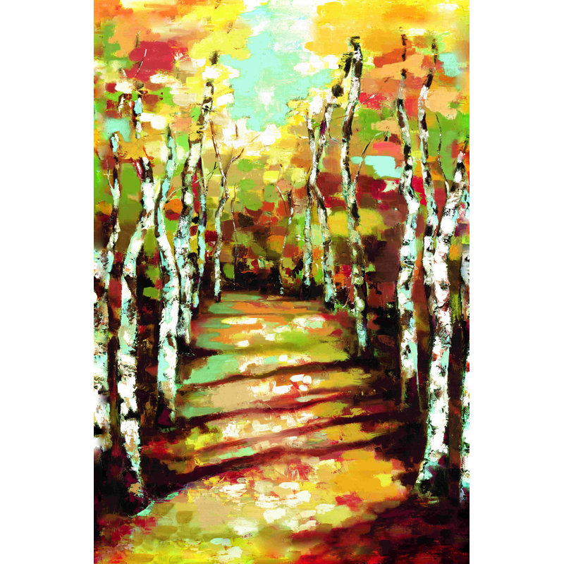 " Colorful Tree Path " Painting Print, 30" H x 20" W