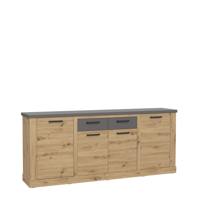 Buffet à 2 tiroirs de 83,78 po Alden, Brun / gris