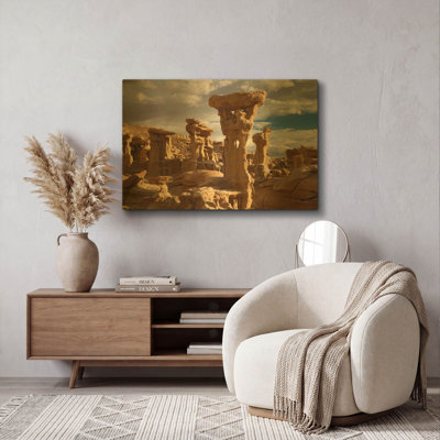 'Ah She Sle Pah Alien Throne' By Mike Jones Gold Metal Wall Art, 36" x 24"