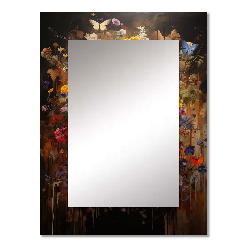 Urban Flora Street Art Botanicals - Miroir mural glam, 32 po x 24 po