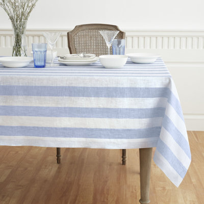 Cabana Stripe - 100% Pure Linen Tablecloth